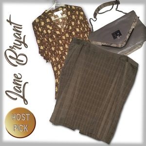 LANE BRYANT Brown Plaid Skirt - Size 20